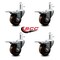 Service Caster 3'' High Temp Phenolic Swivel 7/16'' Stem Caster Set with Total Lock Brake, 4PK SCC-GRTTL20S314-PHRHT-716138-4 - alternate 3